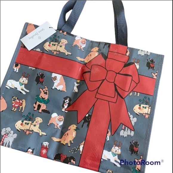 Vera Bradley Handbags - Vera Bradley square market tote holiday dogs pattern NEW